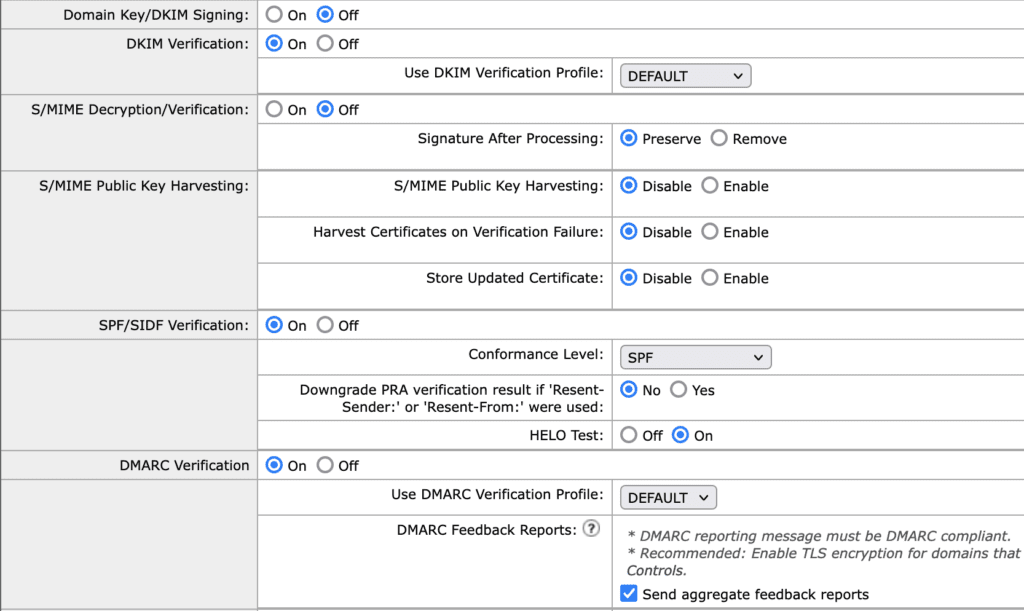 Cisco ESA Mail Flow Policies - update defaults